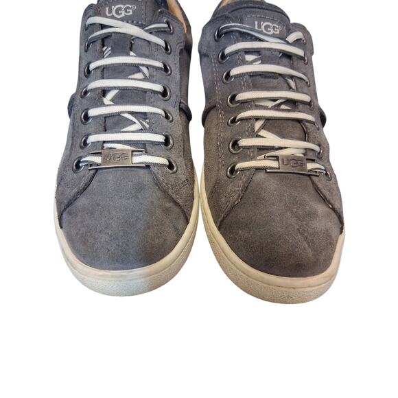 UGG Womens size 8 MILO Grungecore Academia Preppy Lace Up Gray Suede Sneakers - Picture 7 of 16